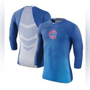Nike Pro Hypercool Chicago Cubs Blue Compression Baseball Shirt Mens Medium